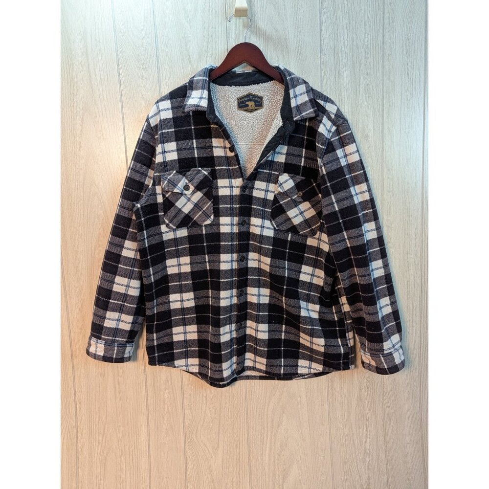 Freedom Foundry Plaid Fleece Sherpa Lined Shirt Jacket  XL Outdoor Winter Warm